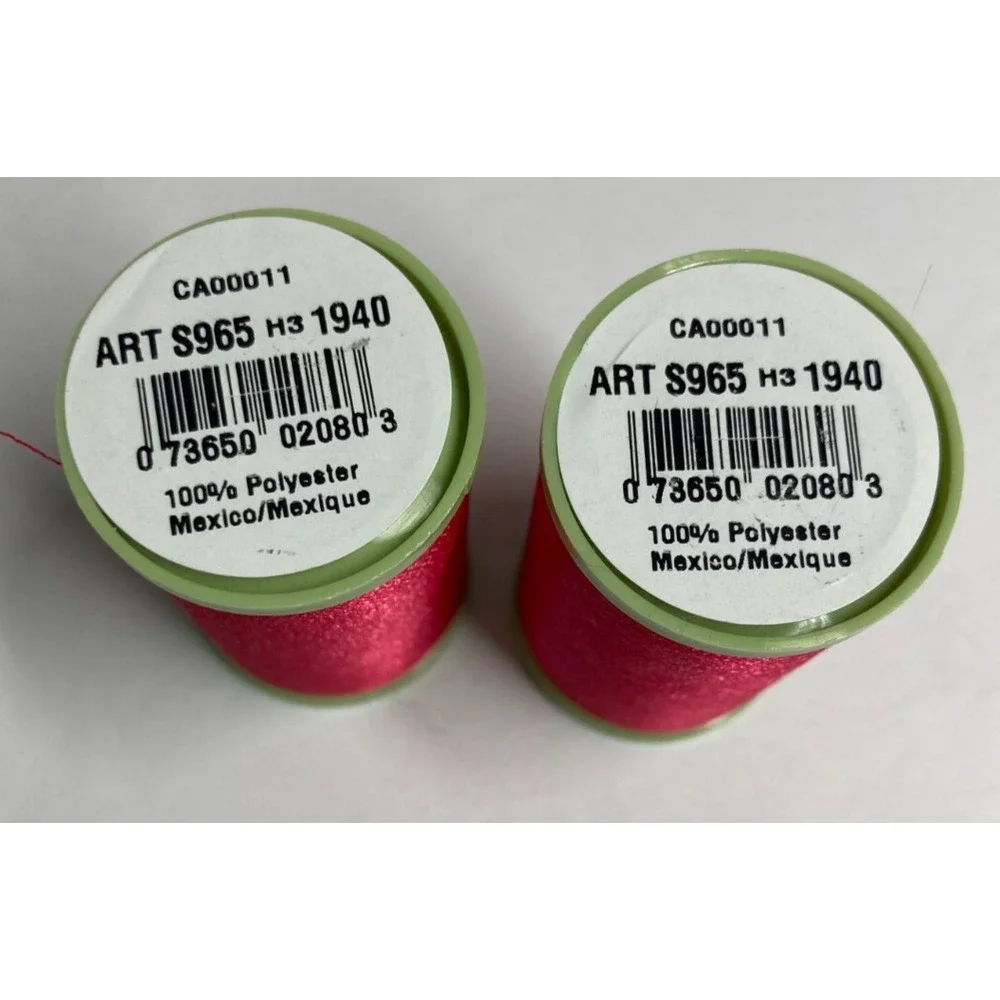 Coats & Clark Thread Pink Machine Embroidery Polyester S965  600 Yds x 2 Spools